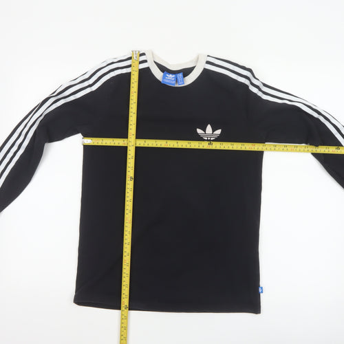 Adidas Women Black Long Sleeve Crew Neck Jersey Top Size 10