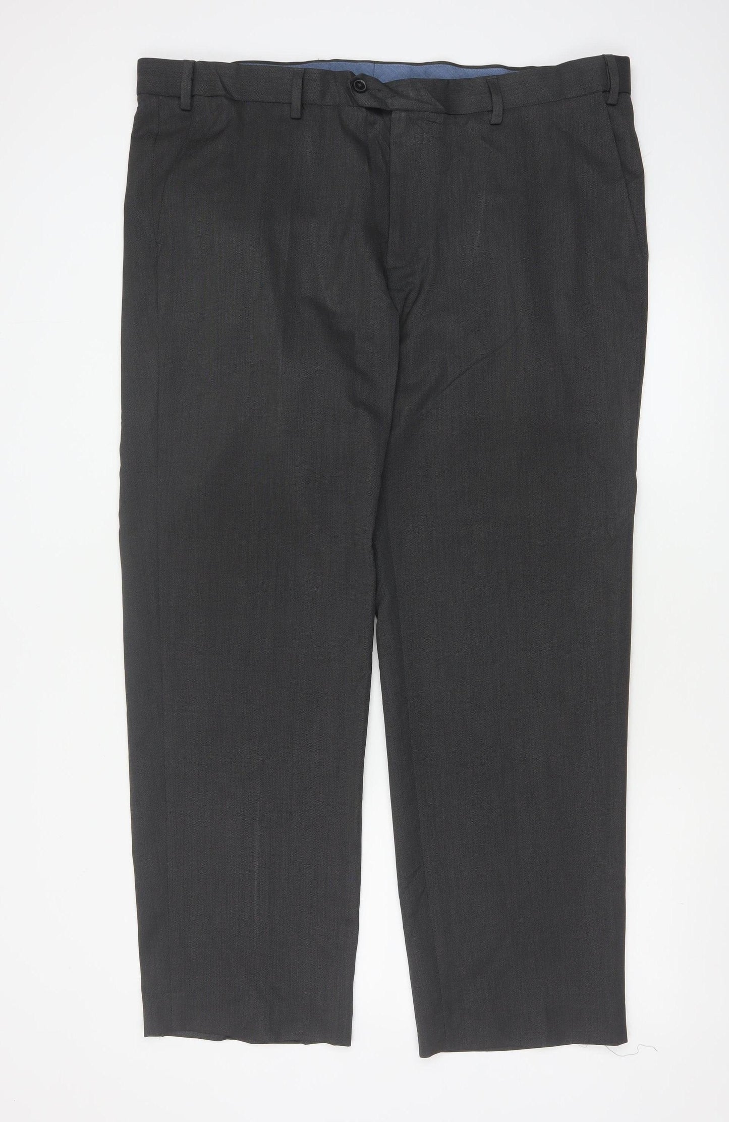 Marks and Spencer Men's Grey Regular Fit Dress Trousers 42x31