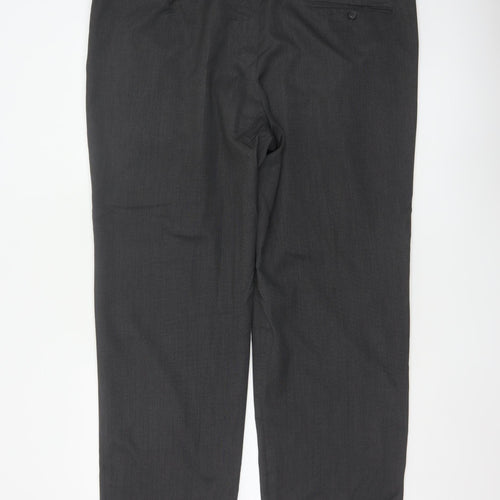 Marks and Spencer Men's Grey Regular Fit Dress Trousers 42x31