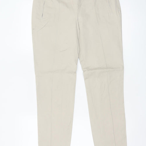 Zara Woman Beige Slim Tapered Trousers Womens UK 12