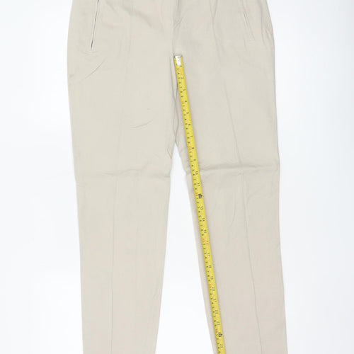 Zara Woman Beige Slim Tapered Trousers Womens UK 12