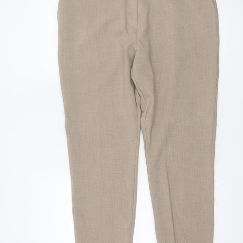Marks and Spencer Women Beige Size 16 Straight Leg Trousers