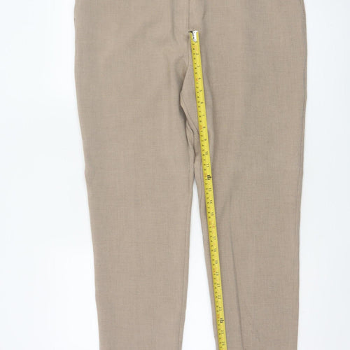 Marks and Spencer Women Beige Size 16 Straight Leg Trousers