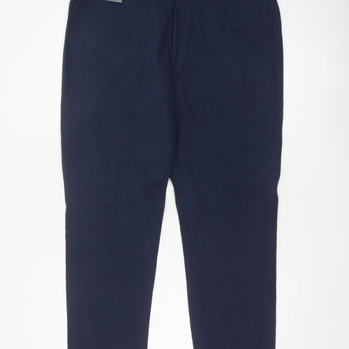 Marks and Spencer Men's Blue 36 Regular Fit Chino Trousers