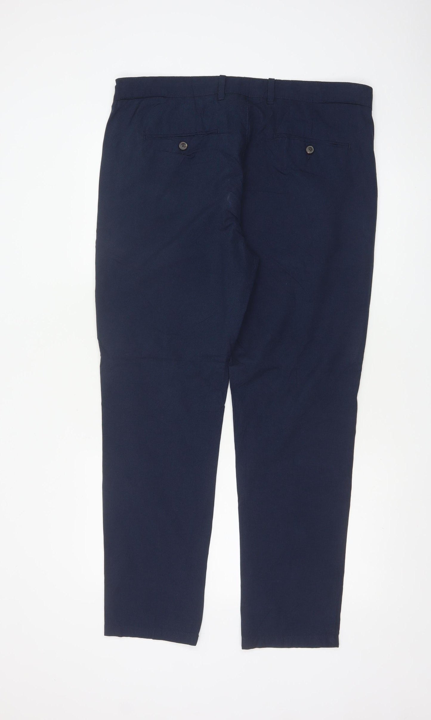 Marks and Spencer Men's Blue 36 Regular Fit Chino Trousers