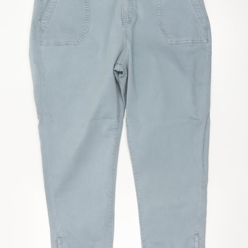 Marks and Spencer Women Grey Size 18 Cargo Trousers with Ankle Zip