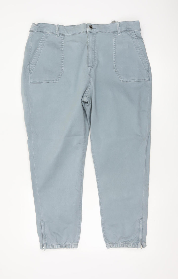 Marks and Spencer Women Grey Size 18 Cargo Trousers with Ankle Zip