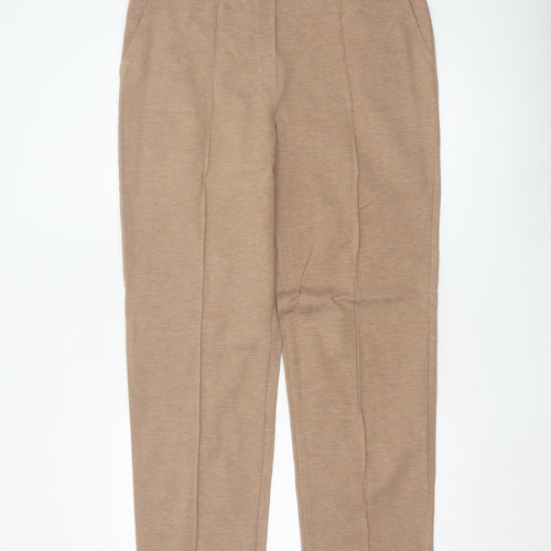 Marks and Spencer Women’s Beige Straight Leg Stretch Trousers Size 16