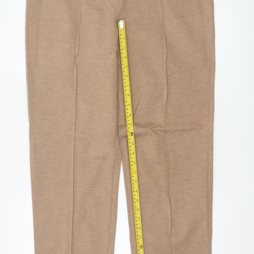 Marks and Spencer Women’s Beige Straight Leg Stretch Trousers Size 16