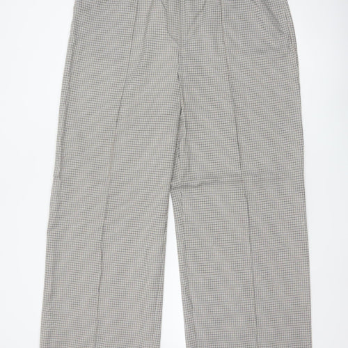 Marks and Spencer Women’s Black Check Trousers Size 18 Long Elastic Waist