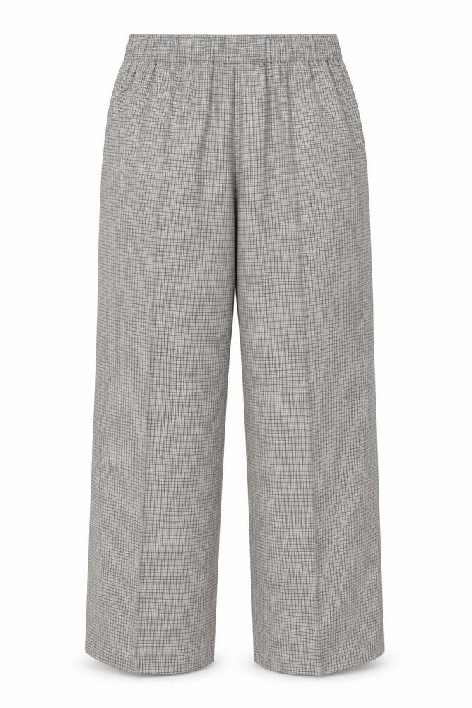 Marks and Spencer Women’s Black Check Trousers Size 18 Long Elastic Waist