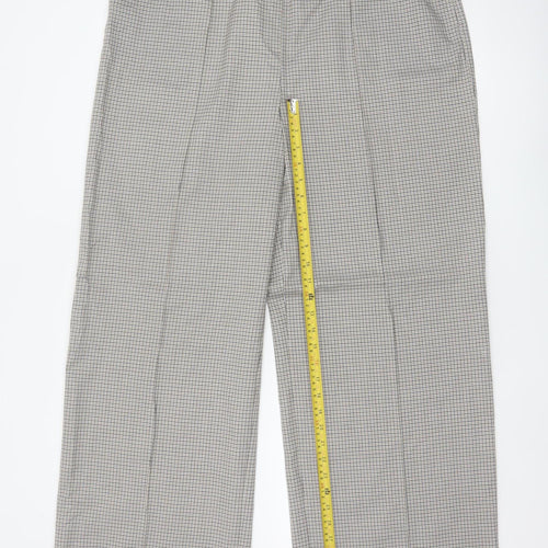 Marks and Spencer Women’s Black Check Trousers Size 18 Long Elastic Waist