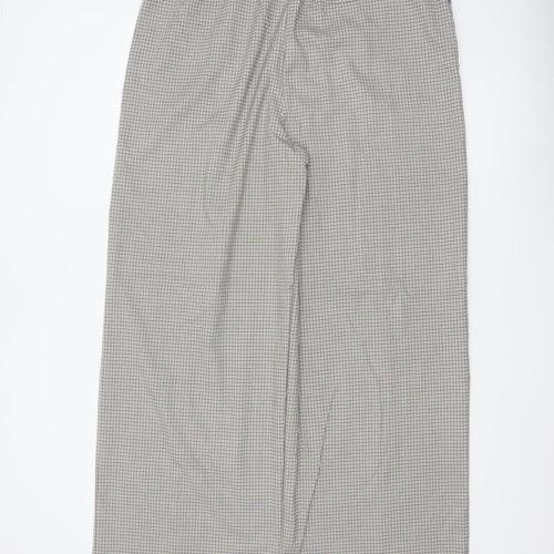 Marks and Spencer Women’s Black Check Trousers Size 18 Long Elastic Waist