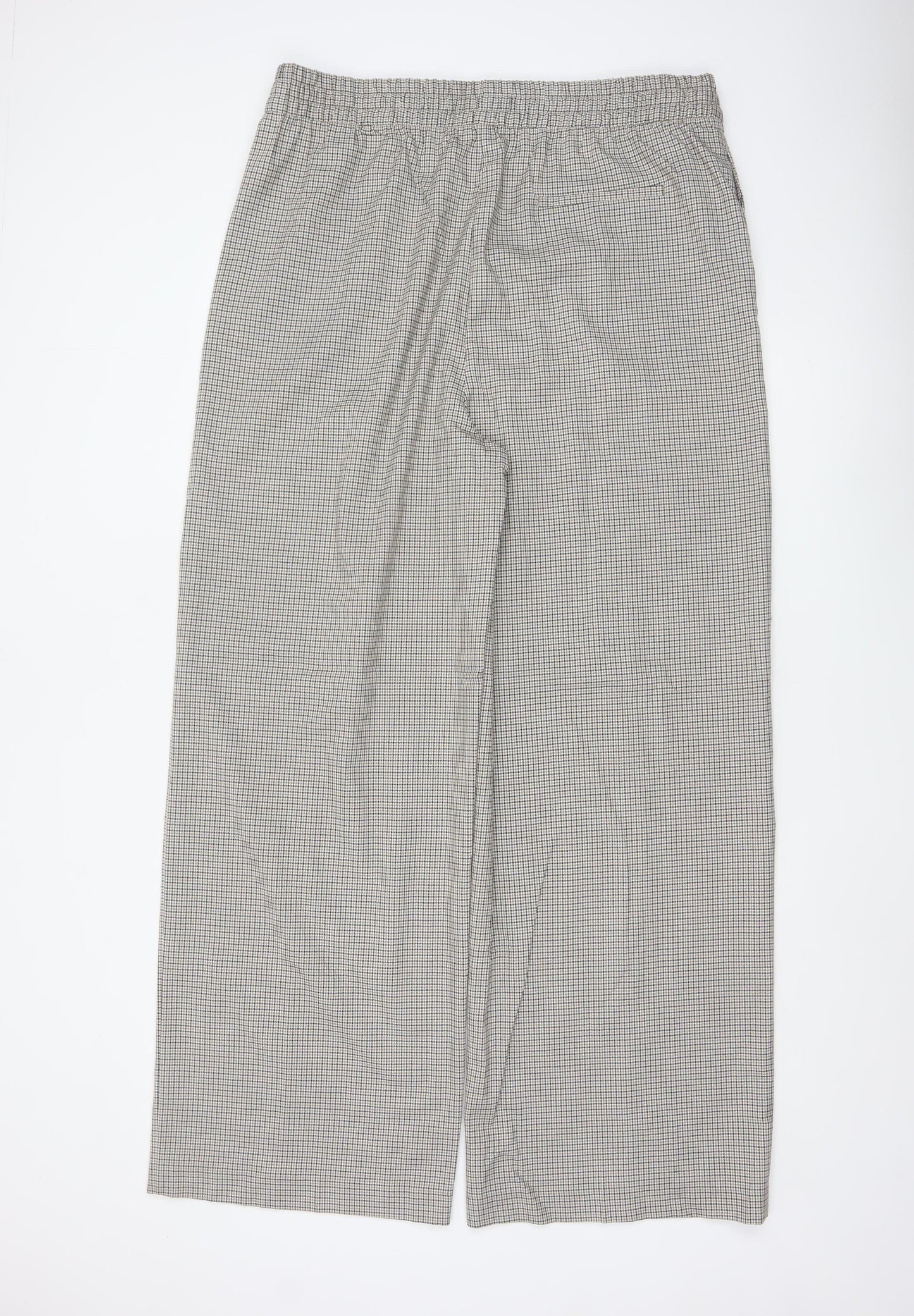 Marks and Spencer Women’s Black Check Trousers Size 18 Long Elastic Waist