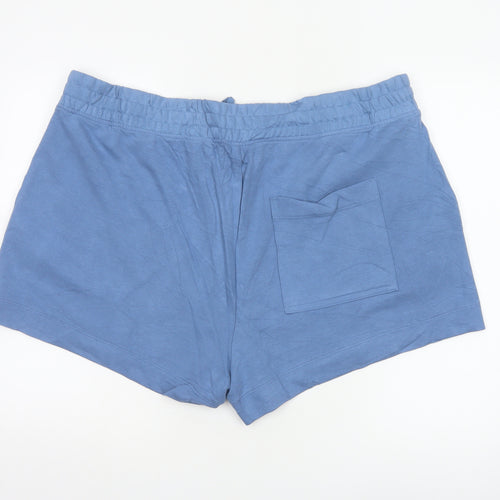 Marks and Spencer Women's Blue Cotton Blend Casual Shorts Size 24