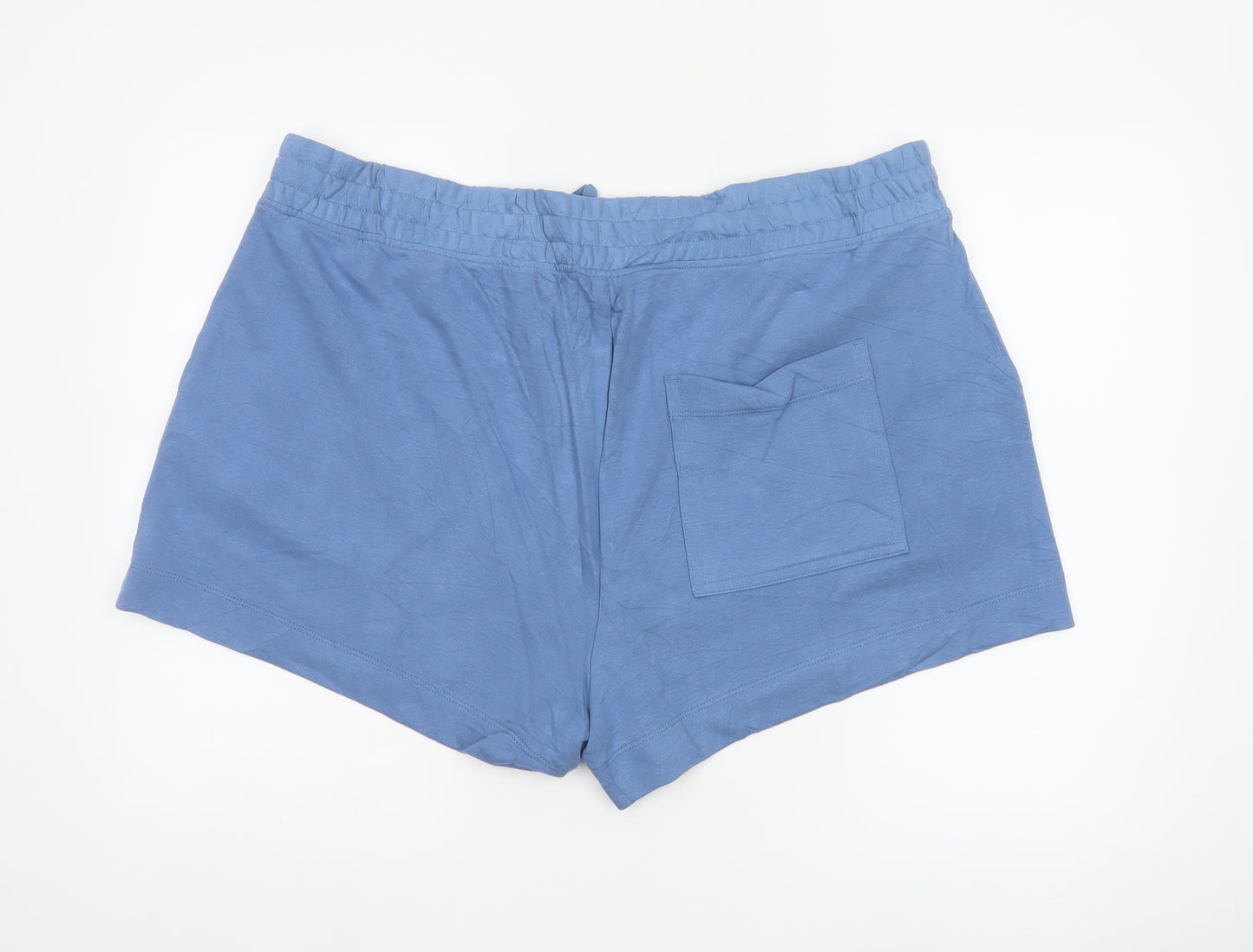 Marks and Spencer Women's Blue Cotton Blend Casual Shorts Size 24