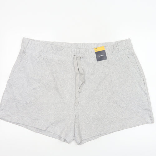 Marks and Spencer Women Grey Size 24 Sweat Shorts Drawstring Jersey