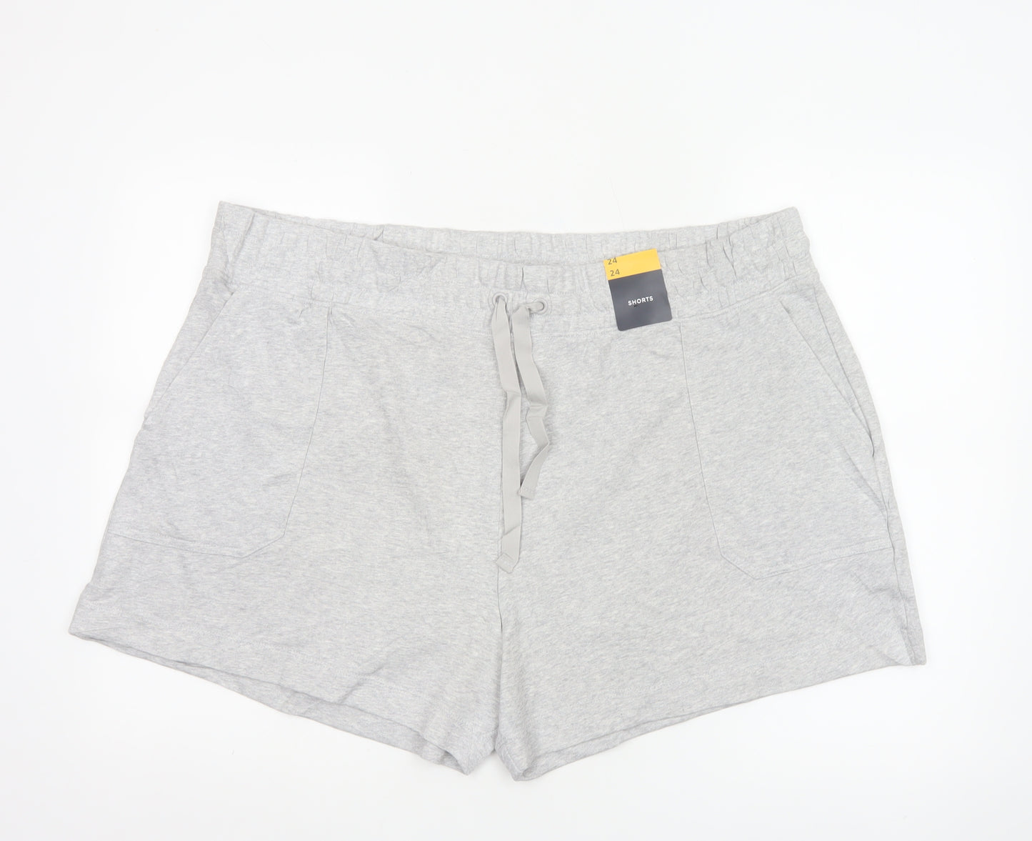 Marks and Spencer Women Grey Size 24 Sweat Shorts Drawstring Jersey