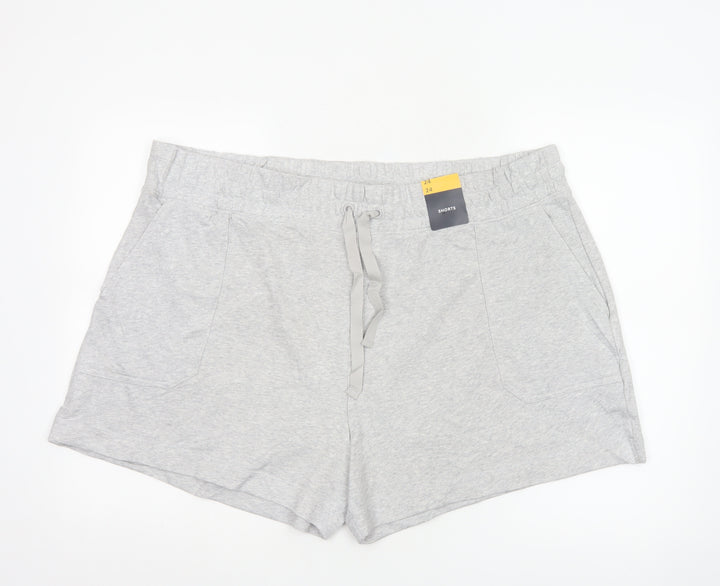 Marks and Spencer Women Grey Size 24 Sweat Shorts Drawstring Jersey