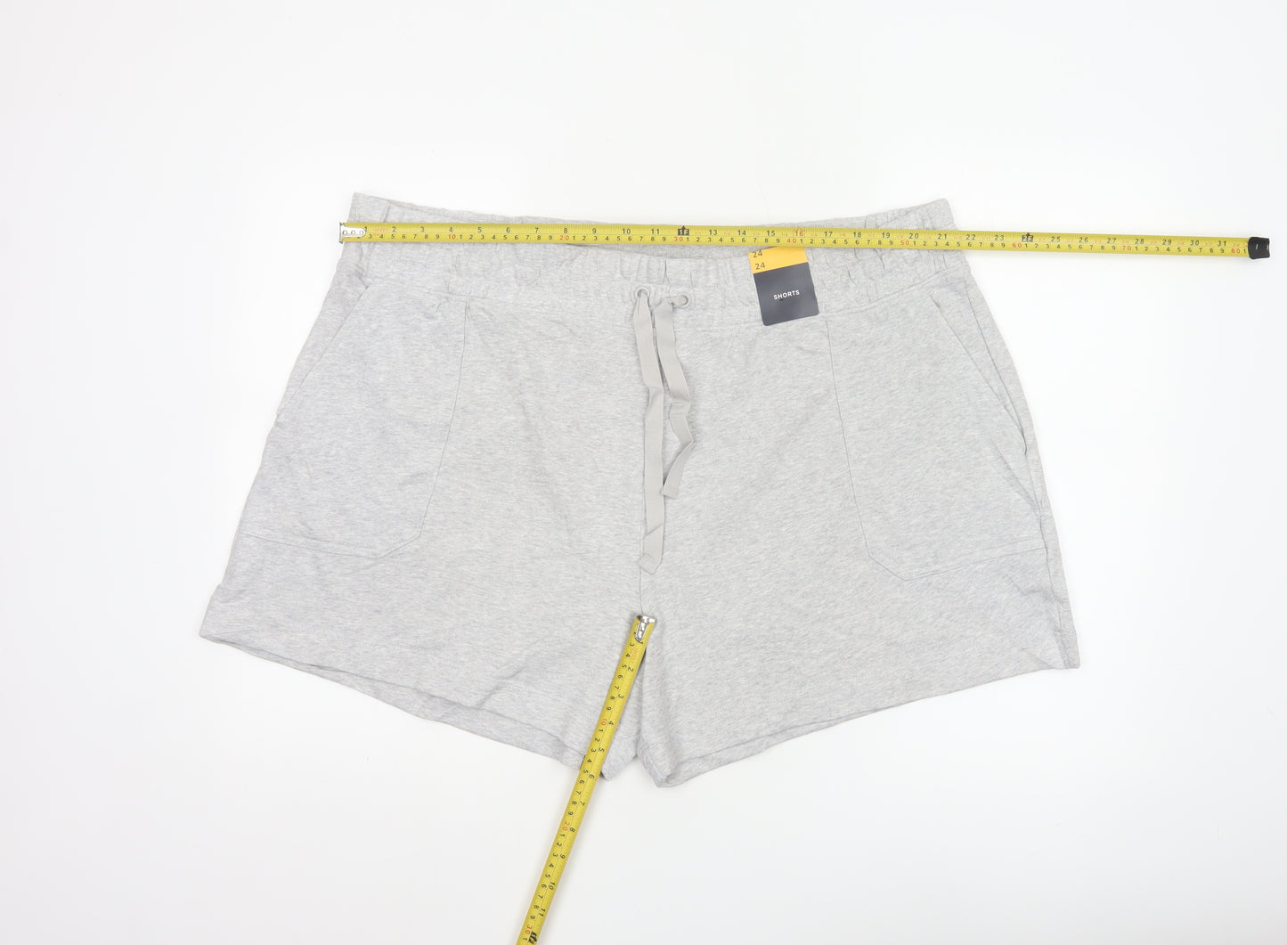 Marks and Spencer Women Grey Size 24 Sweat Shorts Drawstring Jersey
