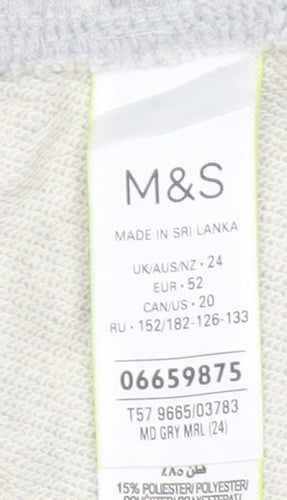 Marks and Spencer Women Grey Size 24 Sweat Shorts Drawstring Jersey