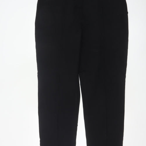 Marks and Spencer Womens Black Regular Leg Trousers Size 18 Viscose Blend