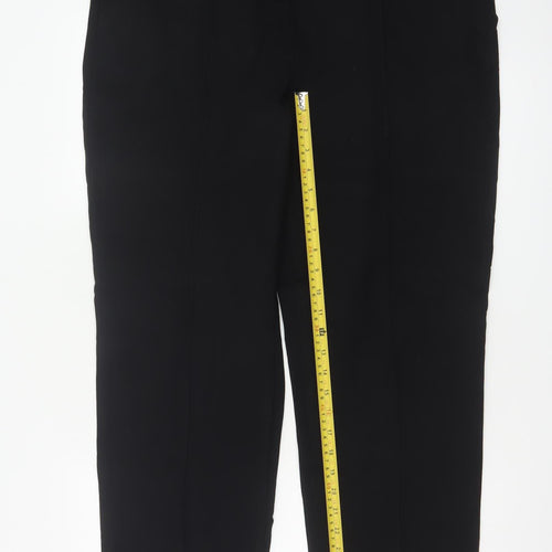 Marks and Spencer Womens Black Regular Leg Trousers Size 18 Viscose Blend