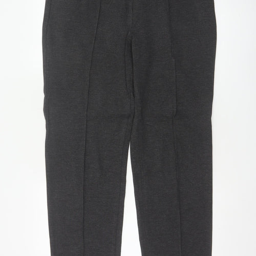 Marks and Spencer Women Charcoal Size 14 Regular Straight Trousers