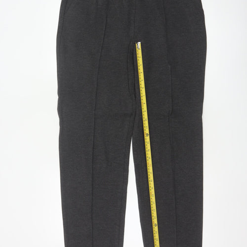 Marks and Spencer Women Charcoal Size 14 Regular Straight Trousers