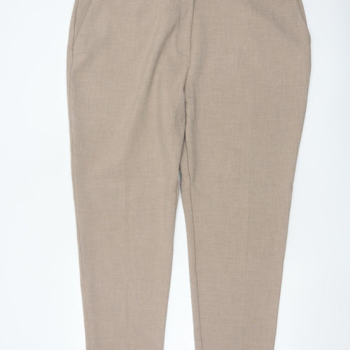 Marks and Spencer Women Beige Regular Length Straight Trousers Size 22