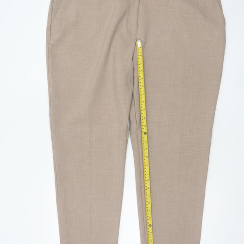 Marks and Spencer Women Beige Regular Length Straight Trousers Size 22