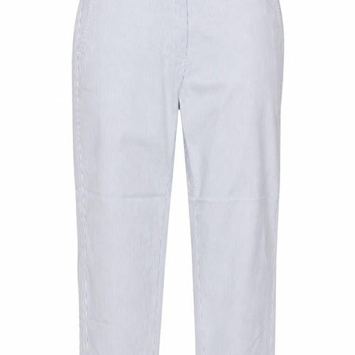 Marks and Spencer Women Blue Striped Chino Trousers Size 12 Regular