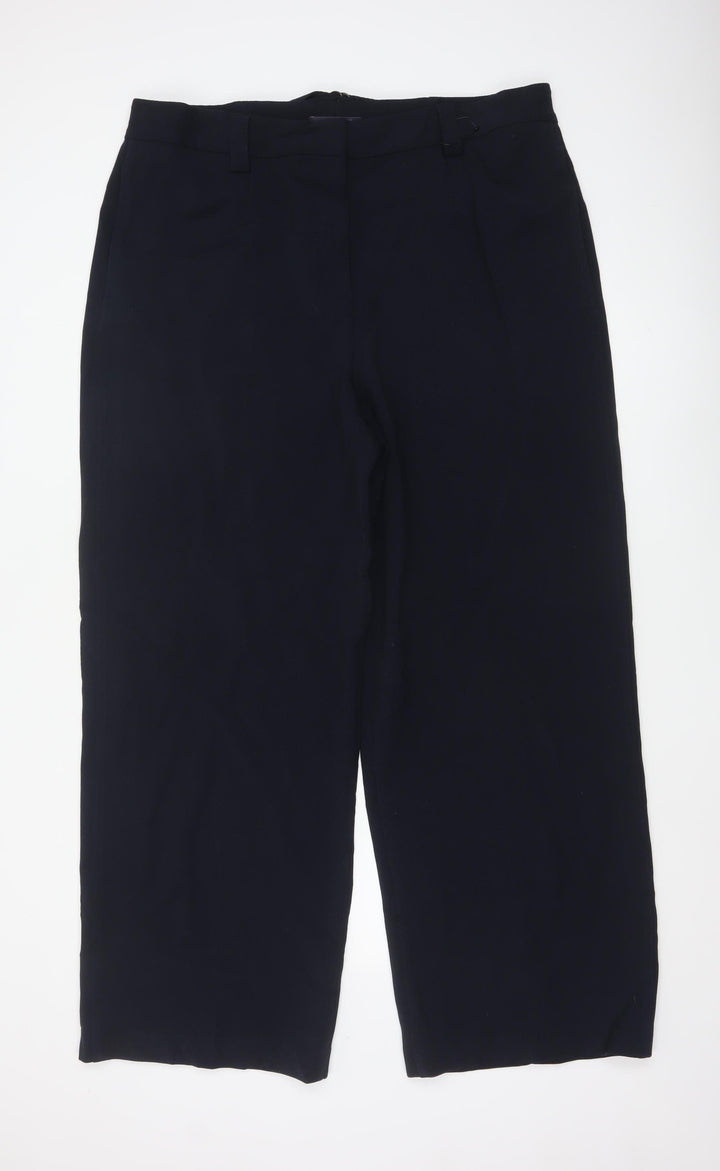 Marks and Spencer Women Black Size 20L Wide-Leg Trousers
