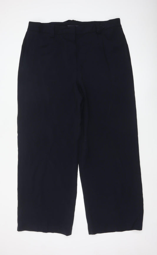 Marks and Spencer Women Black Size 20L Wide-Leg Trousers