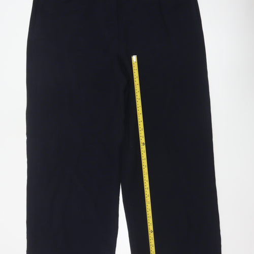 Marks and Spencer Women Black Size 20L Wide-Leg Trousers