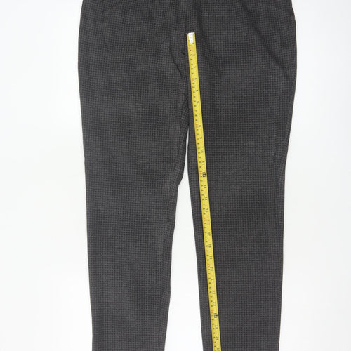 Marks and Spencer Women’s Grey Houndstooth Tall Slim Trousers Size 14