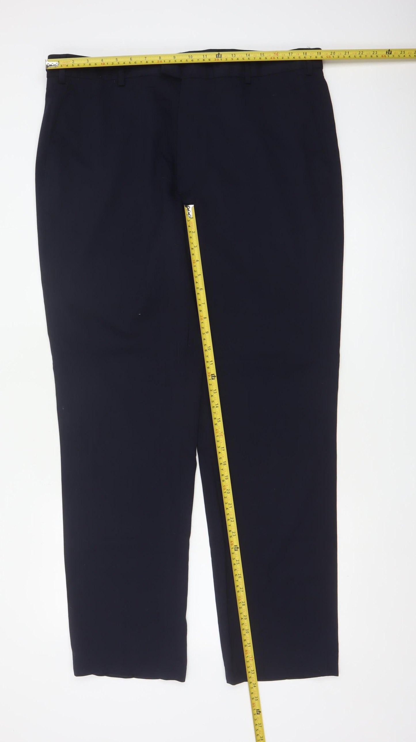 Marks and Spencer Men's Blue Regular Fit Dress Pants 40x33