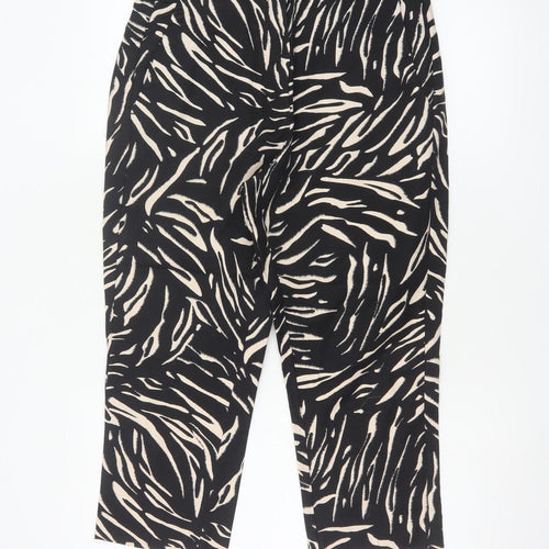 Marks and Spencer Women’s Black Animal Print Cropped Trousers Size 12