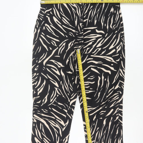 Marks and Spencer Women’s Black Animal Print Cropped Trousers Size 12