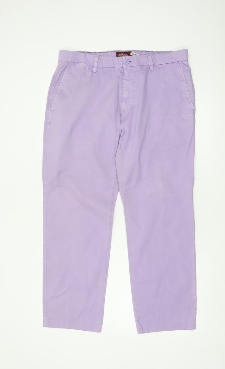 Mason's Men's Purple Chino Trousers Size XL Cotton Stretch