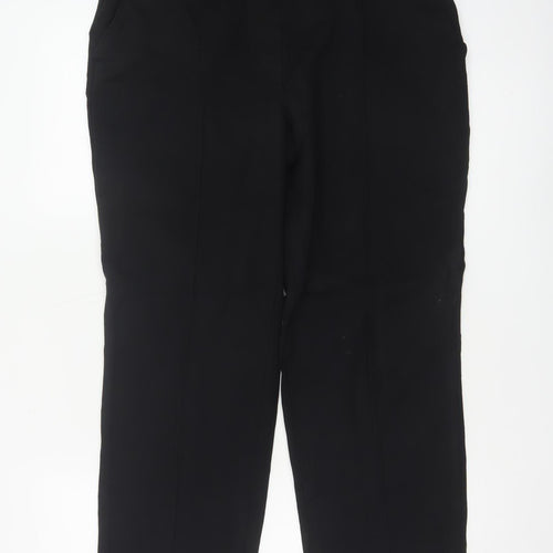 Marks and Spencer Women’s Black Size 14 Straight Leg Stretch Trousers