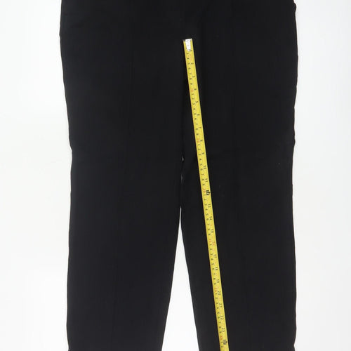 Marks and Spencer Women’s Black Size 14 Straight Leg Stretch Trousers