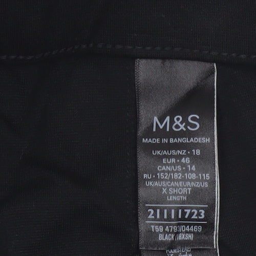 Marks and Spencer Womens Black Size 18 Wide-Leg Trousers