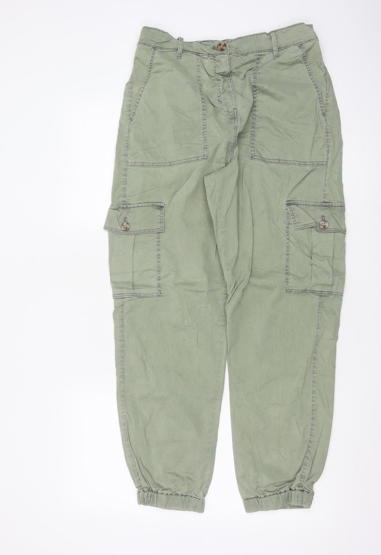 Marks and Spencer Women's Green Cargo Trousers Size 12
