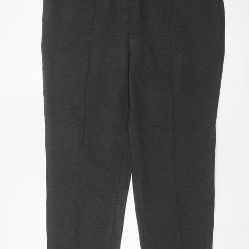 Marks and Spencer Women's Grey Stretch Straight Jersey Trousers Size 20