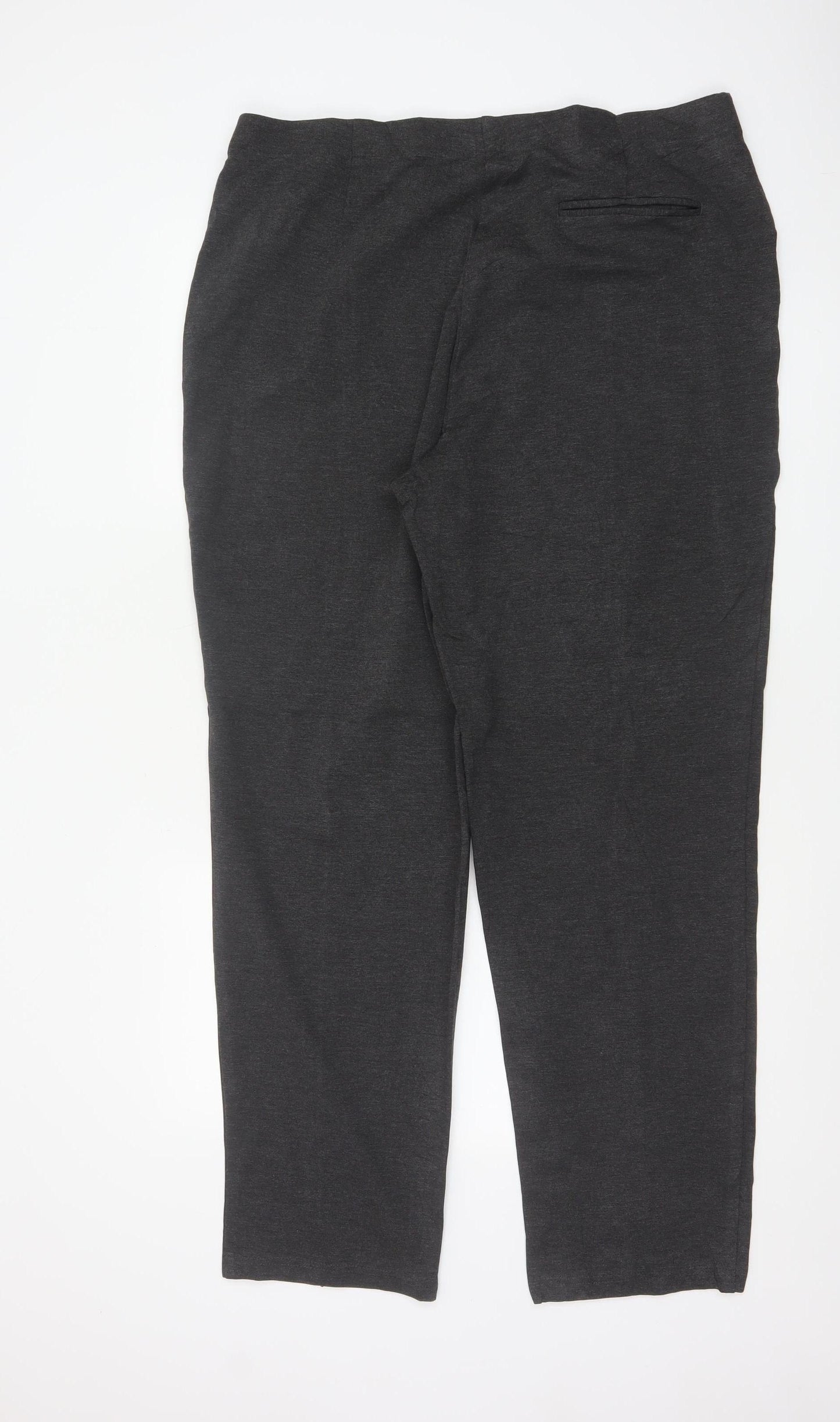 Marks and Spencer Women's Grey Stretch Straight Jersey Trousers Size 20