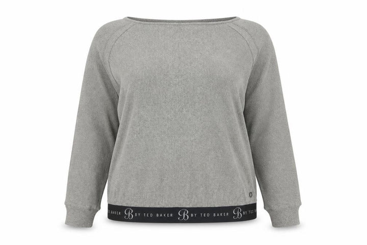 Ted Baker Women’s Grey Knit Jersey Long Sleeve Top Size 18
