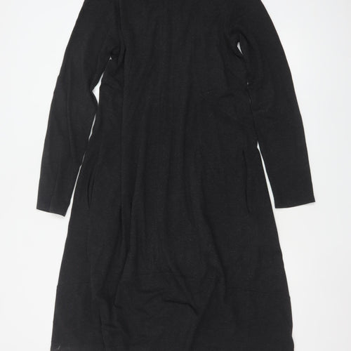 Crea Concept Women’s Black Jersey Shift Dress Size 12 Long Sleeve