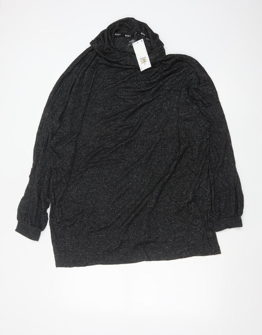 Marks and Spencer Women’s Black Roll Neck Long Sleeve Jersey Nightshirt Size 20