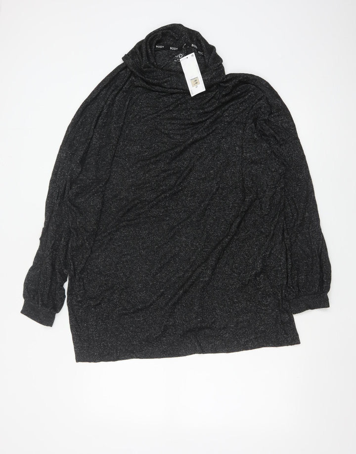 Marks and Spencer Women’s Black Roll Neck Long Sleeve Jersey Nightshirt Size 20